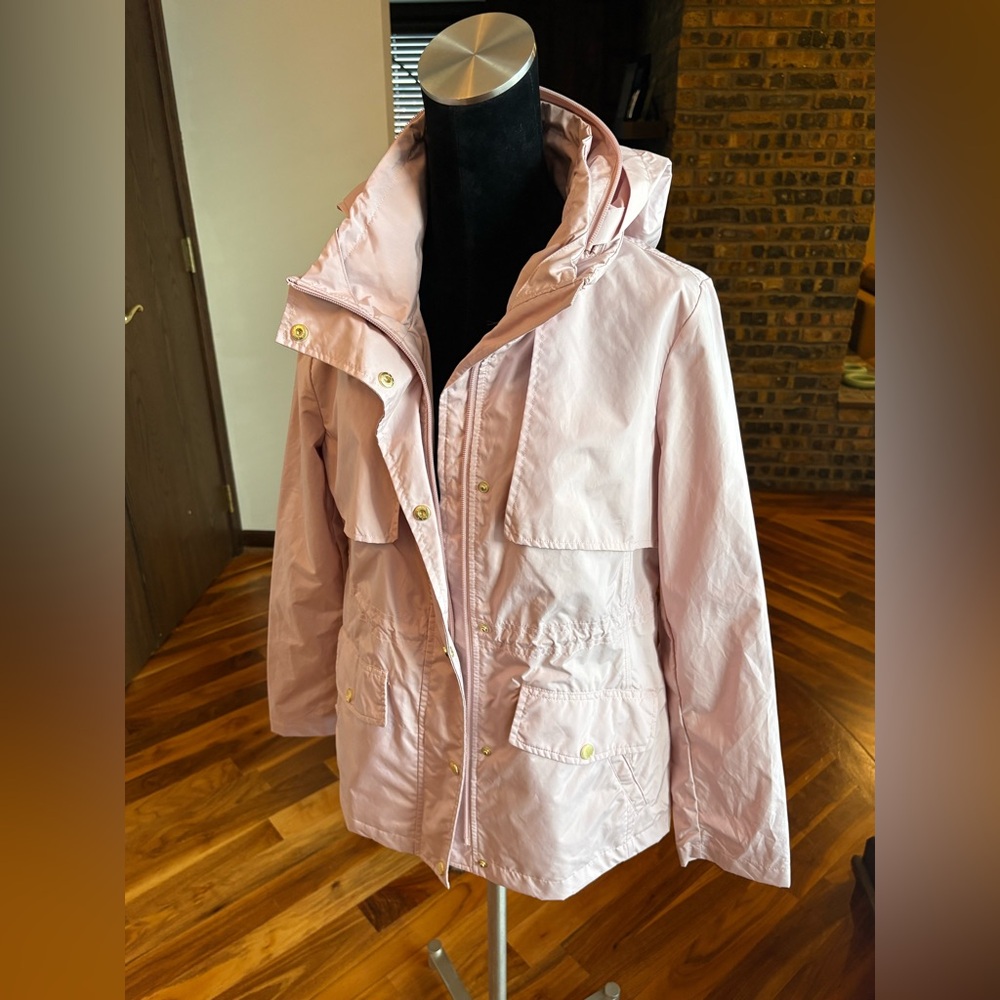 Cole Haan Water Repellent Hooded Parka Apricot Size S, NEW - Picture 9 of 16